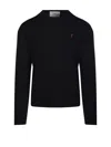 Ami Alexandre Mattiussi Ami Adc Round Neck Sweater Merino In Black