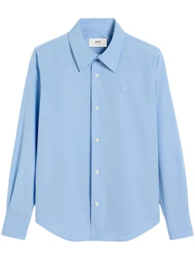 Ami Alexandre Mattiussi Ami Ami De Coeur Cotton Shirt In Blue