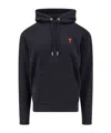 Ami Alexandre Mattiussi Hoodie Sweatshirt With Red Ami De Coeur Patch In Black