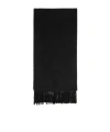Ami Alexandre Mattiussi Ami Ami De Coeur Fringed Embossed Scarf In Black