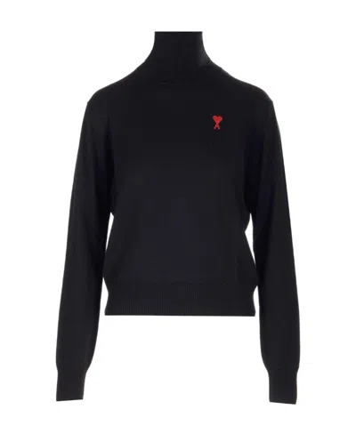 AMI ALEXANDRE MATTIUSSI AMI AMI DE COEUR HIGH NECK KNITTED JUMPER