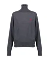 Ami Alexandre Mattiussi Ami Ami De Coeur High Neck Knitted Jumper In Black