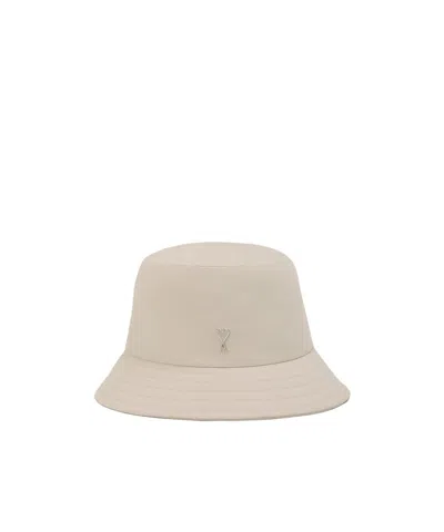 Ami Alexandre Mattiussi Ami Ami-de-coeur Logo Plaque Bucket Hat In Nude