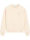 Ami Alexandre Mattiussi Beige Cotton Ami De Coeur Patch Sweatshirt White In Neutrals
