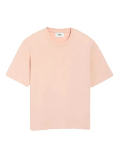 Ami Alexandre Mattiussi Ami Ami De Coeur-motif Cotton T-shirt In Neutral