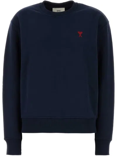 Ami Alexandre Mattiussi Blue Sweatshirt With Ami De Coeur Logo On The Front In Cotton Man