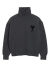 Ami Alexandre Mattiussi Ami Paris Turtleneck Sweater Ami De Coeur Grey Women In Gray