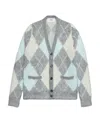 Ami Alexandre Mattiussi Ami Argyle Button-up Long-sleeved Cardigan In Gray