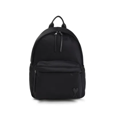 Ami Alexandre Mattiussi Ami Bag Marcel Backpack Men In Black