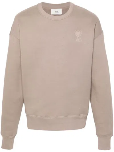 Ami Alexandre Mattiussi Ami Beige Casual Sweatshirt In Neutral