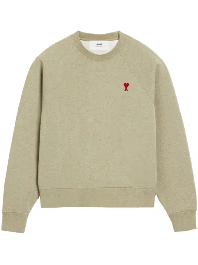 Ami Alexandre Mattiussi Ami Beige Crew Neck Sweatshirt In Neutral