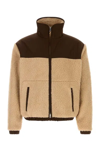 Ami Alexandre Mattiussi Ami Beige Teddy Jacket For Men In Neutral