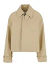 Ami Alexandre Mattiussi Beige Trench Coat With Classic Collar And Front Concealed Button Closure In Cotton Woman In Neutrals