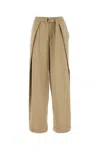 Ami Alexandre Mattiussi Ami Paris Beige Viscose Blend Wide-leg Pant