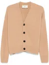 Ami Alexandre Mattiussi Ami Beige Wool-cashmere Blend Cardigan In Brown