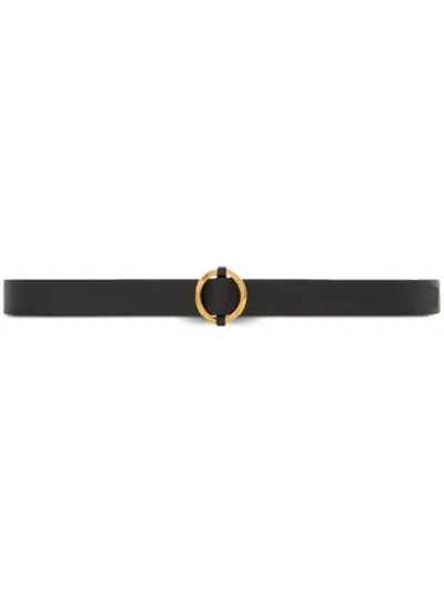 Ami Alexandre Mattiussi Ami Round Buckle Belt 30 Mm Black
