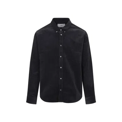 Ami Alexandre Mattiussi Ami Black Cotton Shirt With Classic Button-down Collar