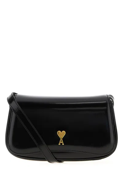 Ami Alexandre Mattiussi Ami Black Leather Crossbody Bag