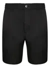 Ami Alexandre Mattiussi Ami Black Shorts With Elasticated Waist And Hidden Pockets In Black