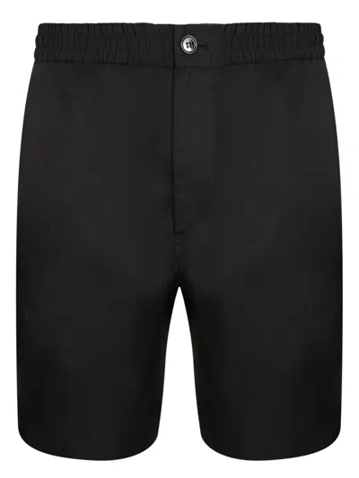 Ami Alexandre Mattiussi Ami Black Shorts With Elasticated Waist And Hidden Pockets