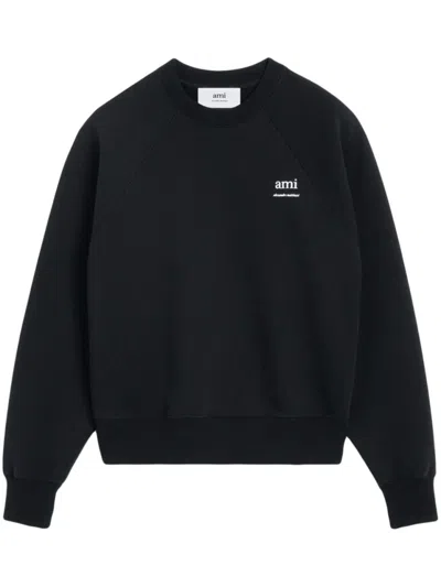 Ami Alexandre Mattiussi Ami Black Sweatshirt With Crew Neckline