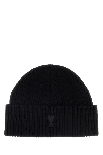 Ami Alexandre Mattiussi Ami Black Wool Beanie Hat