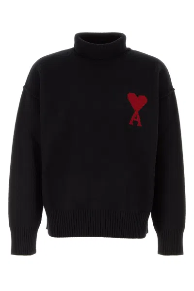 AMI ALEXANDRE MATTIUSSI AMI BLACK WOOL SWEATER