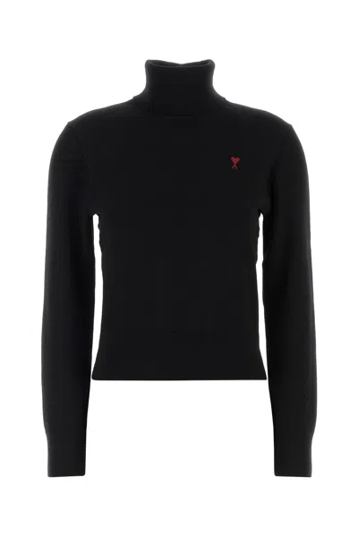 AMI ALEXANDRE MATTIUSSI AMI BLACK WOOL SWEATER