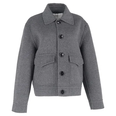 Ami Alexandre Mattiussi Ami Boxy Fit Double Face Jacket In Grey Cashmere In Gray