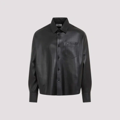 Ami Alexandre Mattiussi Ami Boxy Fit Leather Shirt L In Black