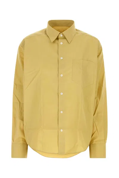 Ami Alexandre Mattiussi Ami Boxy Long Sleeves Shirt Button Down Collar And Emb In Yellow