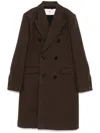 Ami Alexandre Mattiussi Long Double-breasted Coat With Central Vent In Black