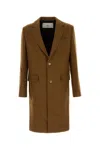Ami Alexandre Mattiussi Wool Coat With Notch Lapel And Long Sleeves In Brown