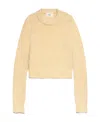 Ami Alexandre Mattiussi Crew-neck Brushed Jumper In Yellow