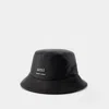 AMI ALEXANDRE MATTIUSSI AMI BUCKET HAT - AMI PARIS - LEATHER - BLACK