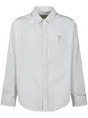 Ami Alexandre Mattiussi Ami Button-down White Striped Shirt In White