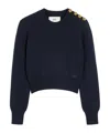 Ami Alexandre Mattiussi Ami Button Embellished Crewneck Knitted Jumper In Black