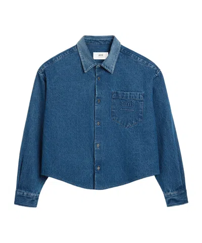 Ami Alexandre Mattiussi Ami Button-up Denim Shirt In Blue