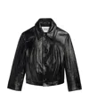 Ami Alexandre Mattiussi Ami Buttoned Leather Jacket In Black