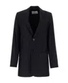 Ami Alexandre Mattiussi Wool Blazer With Back Slit And Front Pockets In Black