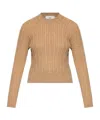 Ami Alexandre Mattiussi Ami Cableknit Crewneck Sweater In Nude