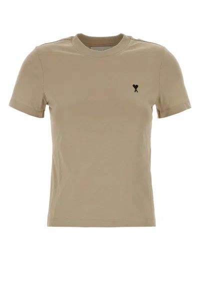 Ami Alexandre Mattiussi Ami Cappuccino Cotton T-shirt In Neutral