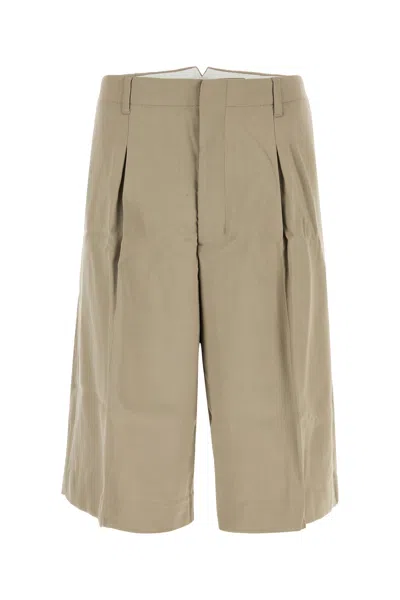 Ami Alexandre Mattiussi Ami Cappuccino Viscose Blend Bermuda Shorts In Beige O Tan
