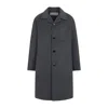 Ami Alexandre Mattiussi Single-breasted Wool Knee-length Coat In Gray