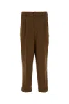 Ami Alexandre Mattiussi Tailored Wool Trousers Pleated Front In Brown