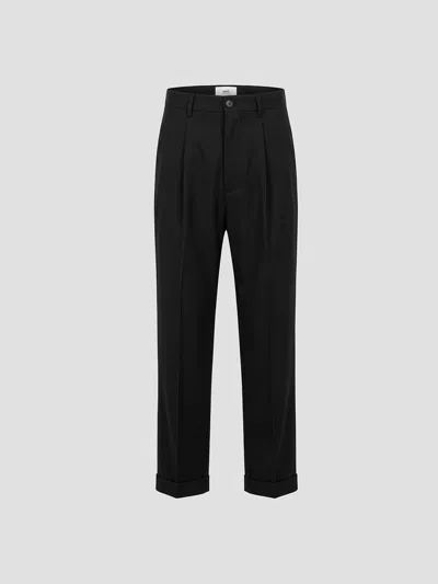 Ami Alexandre Mattiussi Ami Carrot Fit Oversized Trousers In Black