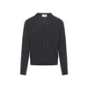 Ami Alexandre Mattiussi Ami Cashmere Blend Cardigan With Deep V-neck In Black
