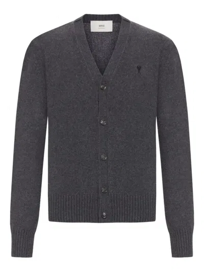 Ami Alexandre Mattiussi Ami Cashmere Buttoned Cardigan In Gray