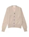 Ami Alexandre Mattiussi Ami Paris Long Sleeved Buttoned Cardigan In Neutral