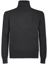 Ami Alexandre Mattiussi Ami Cashmere Turtleneck Sweater With Ribbed Details In Gray